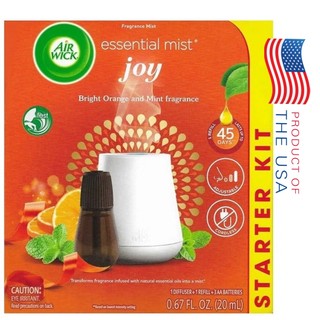Bộ Máy Xông Tinh Dầu Siêu Âm Mỹ AirWick Essential Mist,  Orange and Mint , USA