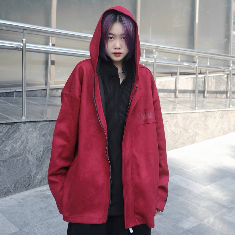 Áo khóa Zip da lộn thiết kế Unisex Zunezx , YUYAKE KOI HOODIE