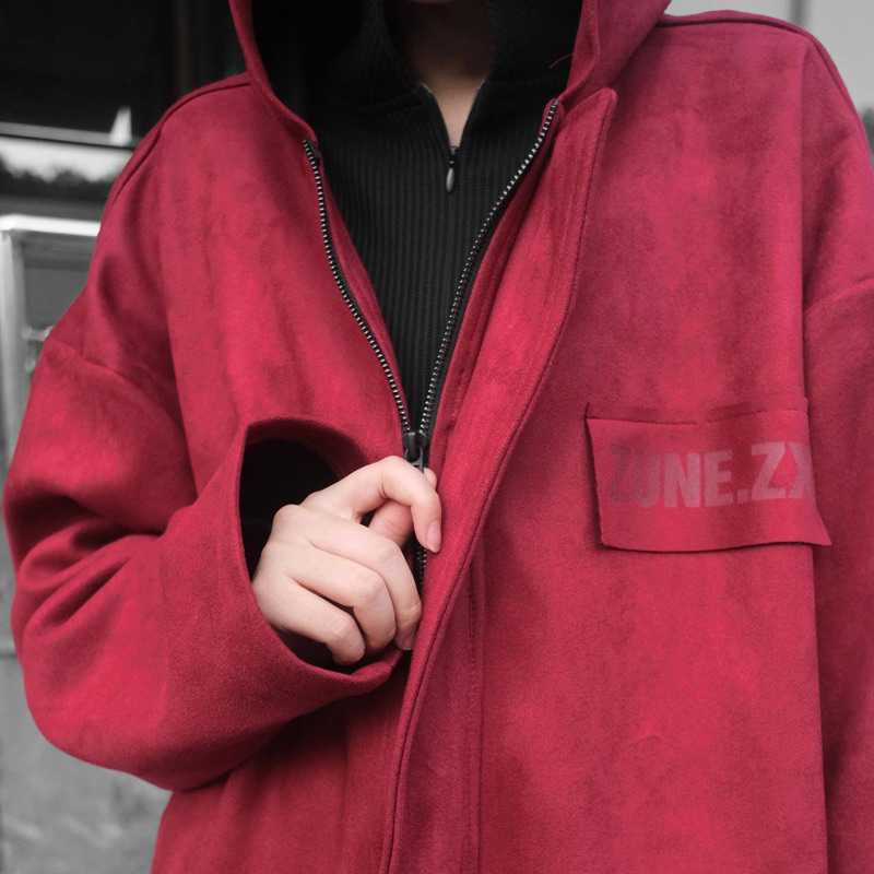 Áo khóa Zip da lộn thiết kế Unisex Zunezx , YUYAKE KOI HOODIE