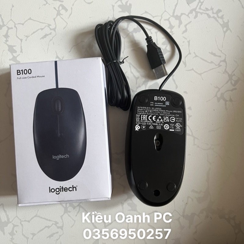 Chuột máy tính có dây Logitech B100