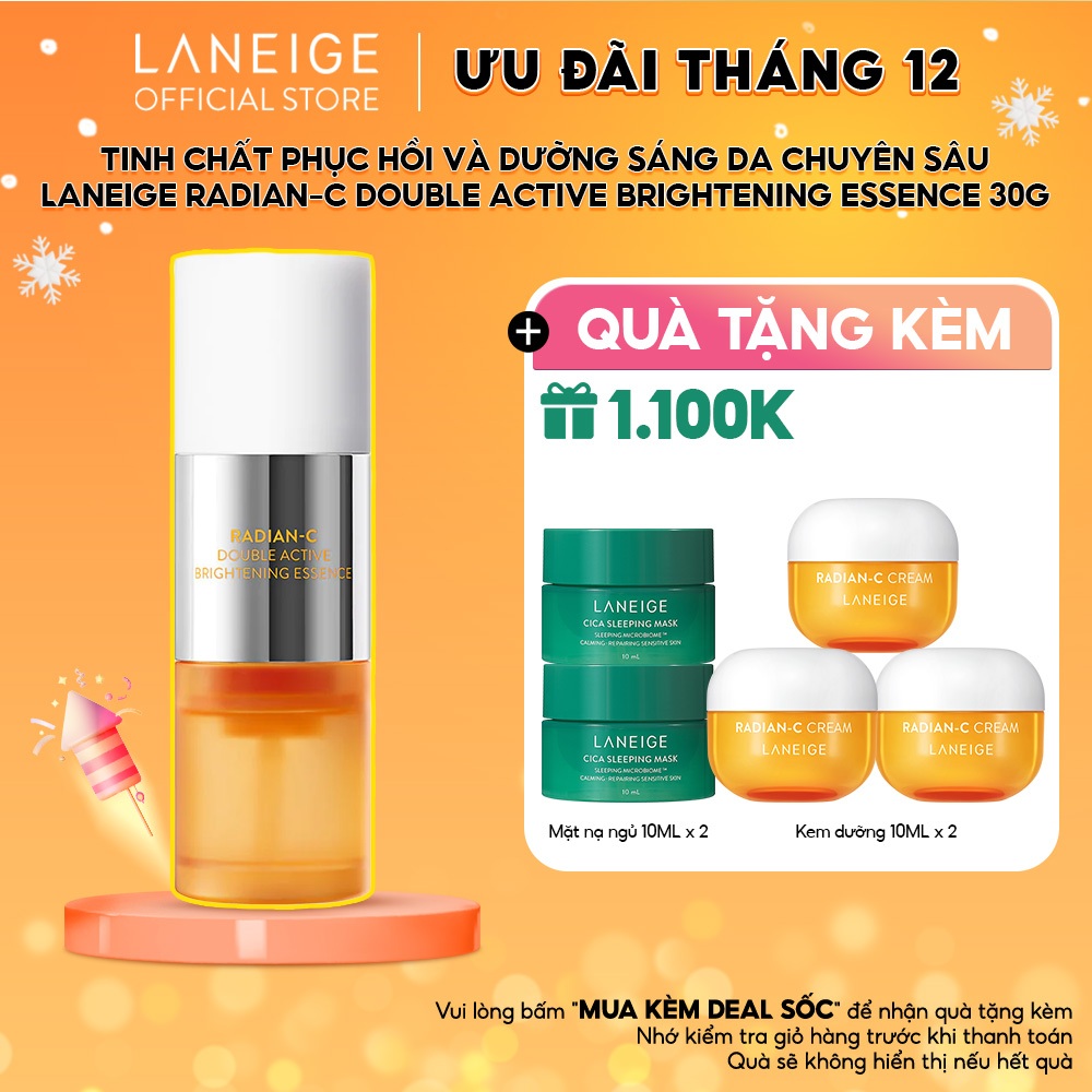 Tinh Chất Phục Hồi và Dưỡng Sáng Da Chuyên Sâu Laneige Radian-C Double Active Brightening Essence 30G