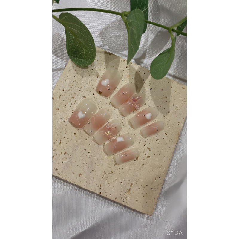 NAILBOX OMBRE-ĐÍNH CHARM ĐO SIZE TỪNG NGÓN