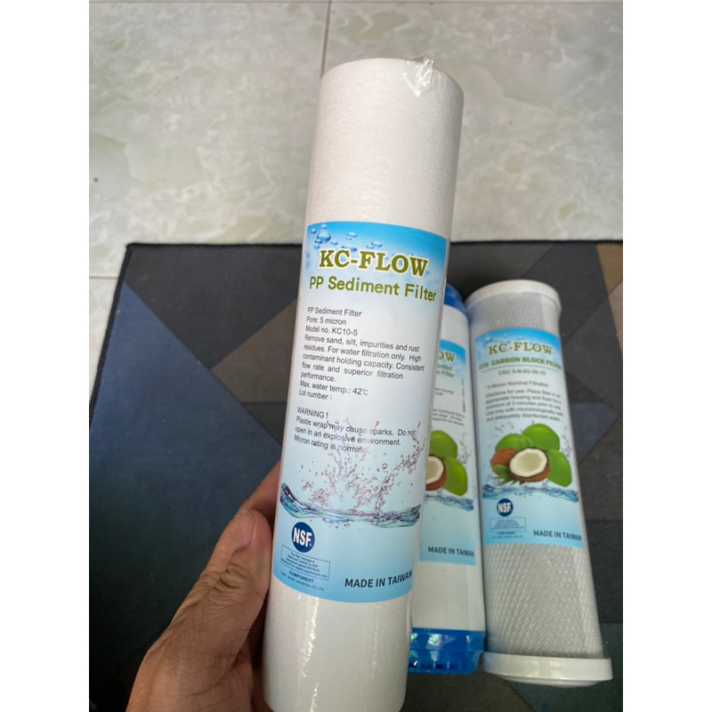 Bộ ba lõi lọc 10inch KC flow Nhập Khẩu Đài Loan.
