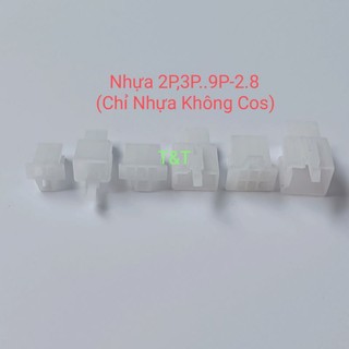 Giắc Nhựa 2P, 3P, 4P, 6P, 9P Dùng Cos 2.8 Cho Xe Máy, Oto (Chỉ nhựa ko cos)