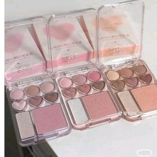 Bảng phấn mắt - má hồng - nhũ 3in1 Gogotales