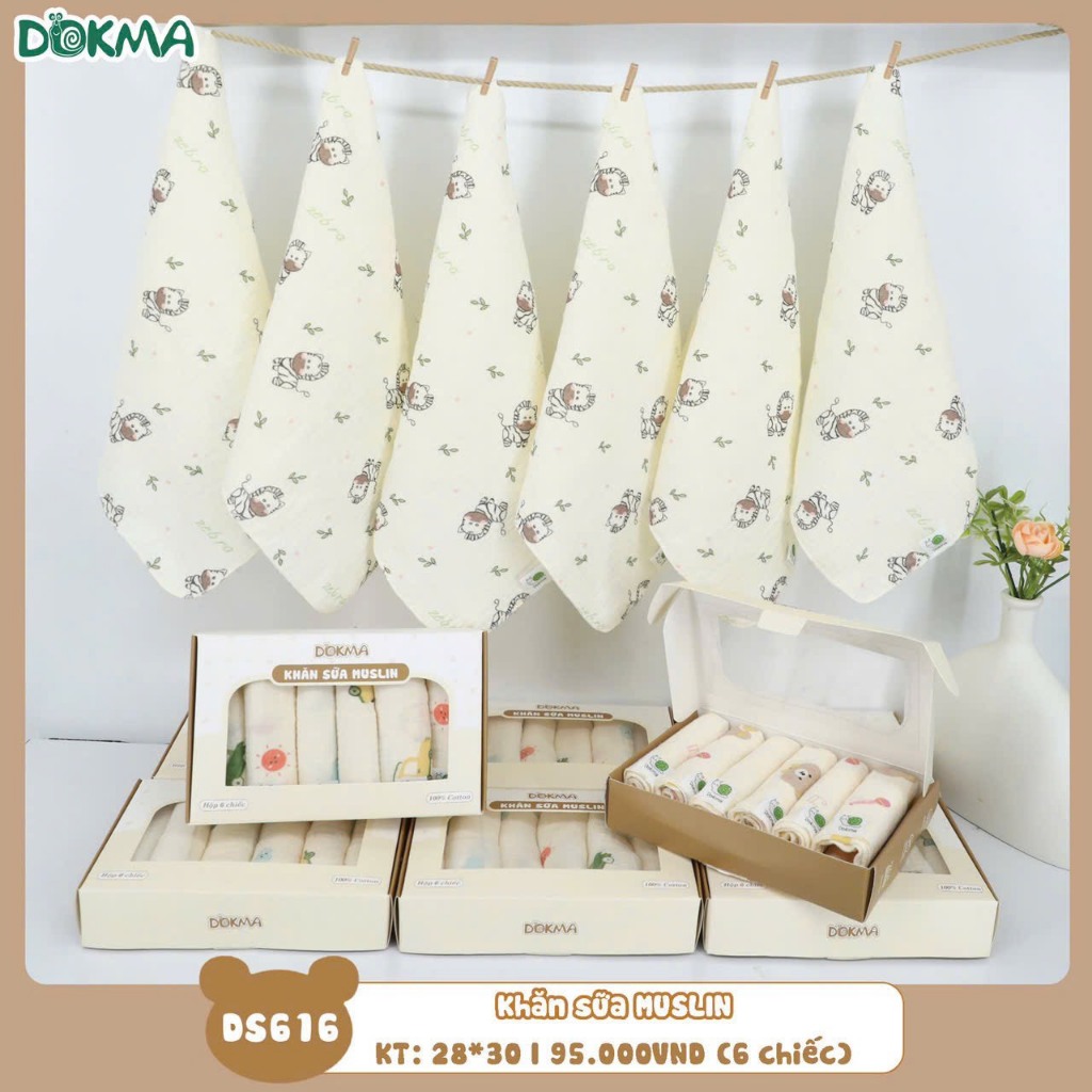 Khăn sữa Muslin Dokma hộp 6 chiếc