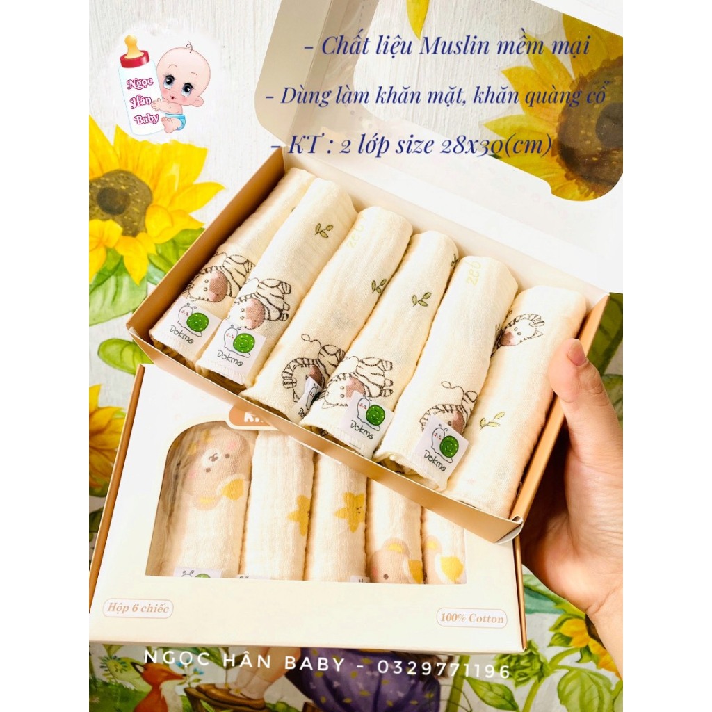 Khăn sữa Muslin Dokma hộp 6 chiếc