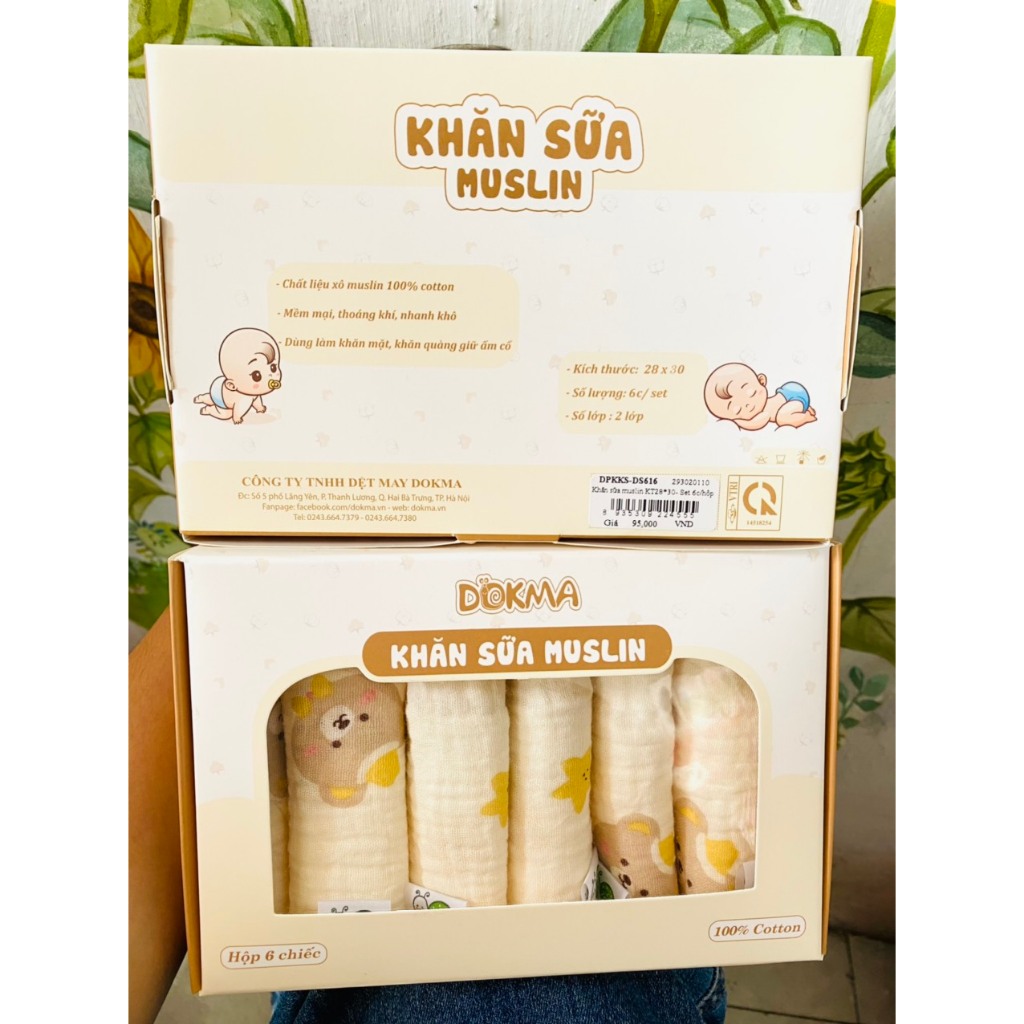 Khăn sữa Muslin Dokma hộp 6 chiếc