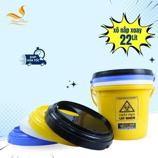 Xô 22 lít đựng vật sắc nhọn y tế, kim tiêm bẩn SÓNG VÀNG đạt tiêu chuẩn của bộ y tế