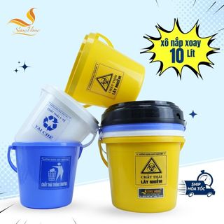 Xô 10 Lít đựng rác thải y tế SÓNG VÀNG đạt tiêu chuẩn của bộ y tế