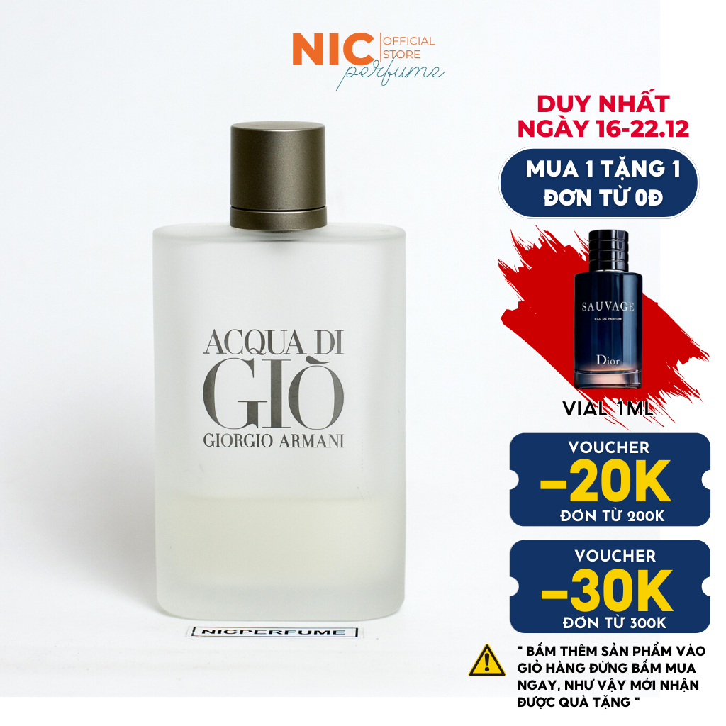 10ml Acqua Di Gio chính hãng| Nước hoa nam giò trắng