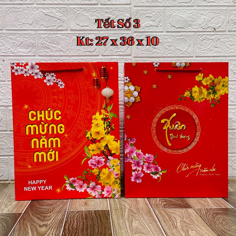10c Túi Chúc Năm Mới - Túi Giấy Đựng Quà Tết