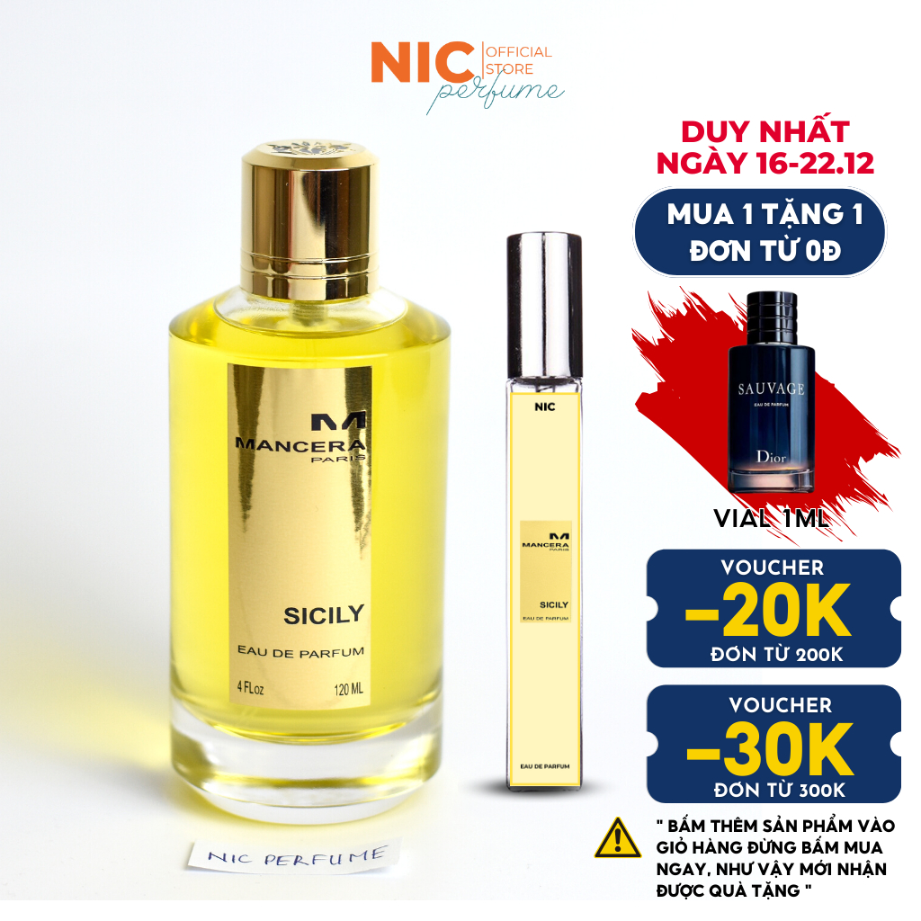 10ml Mancera Sicily | Nước hoa nam