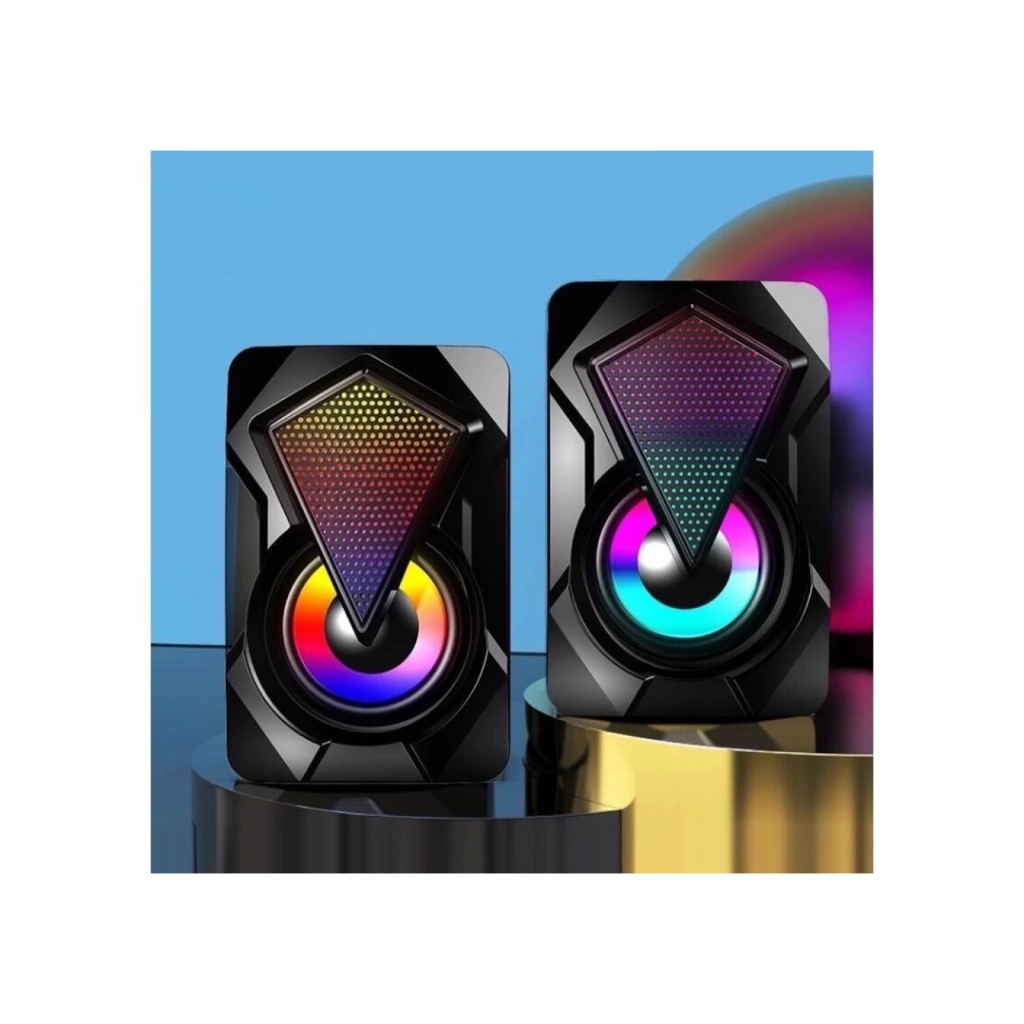 Loa máy vi tính laptop mini cao cấp 2.0 có LED RGB Leerfei E-1046 âm thanh siêu trầm