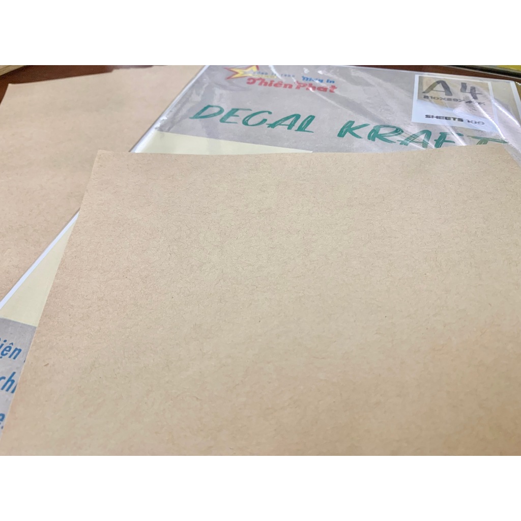 DECAL GIẤY KRAFT MÀU VINTAGE  A4 - DECAL BÓC DÁN