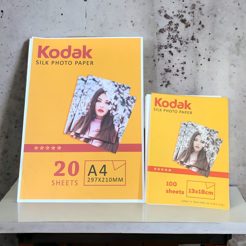 GIẤY IN ẢNH KODAK  LỤA SILK KHỔ A4 ,13X18