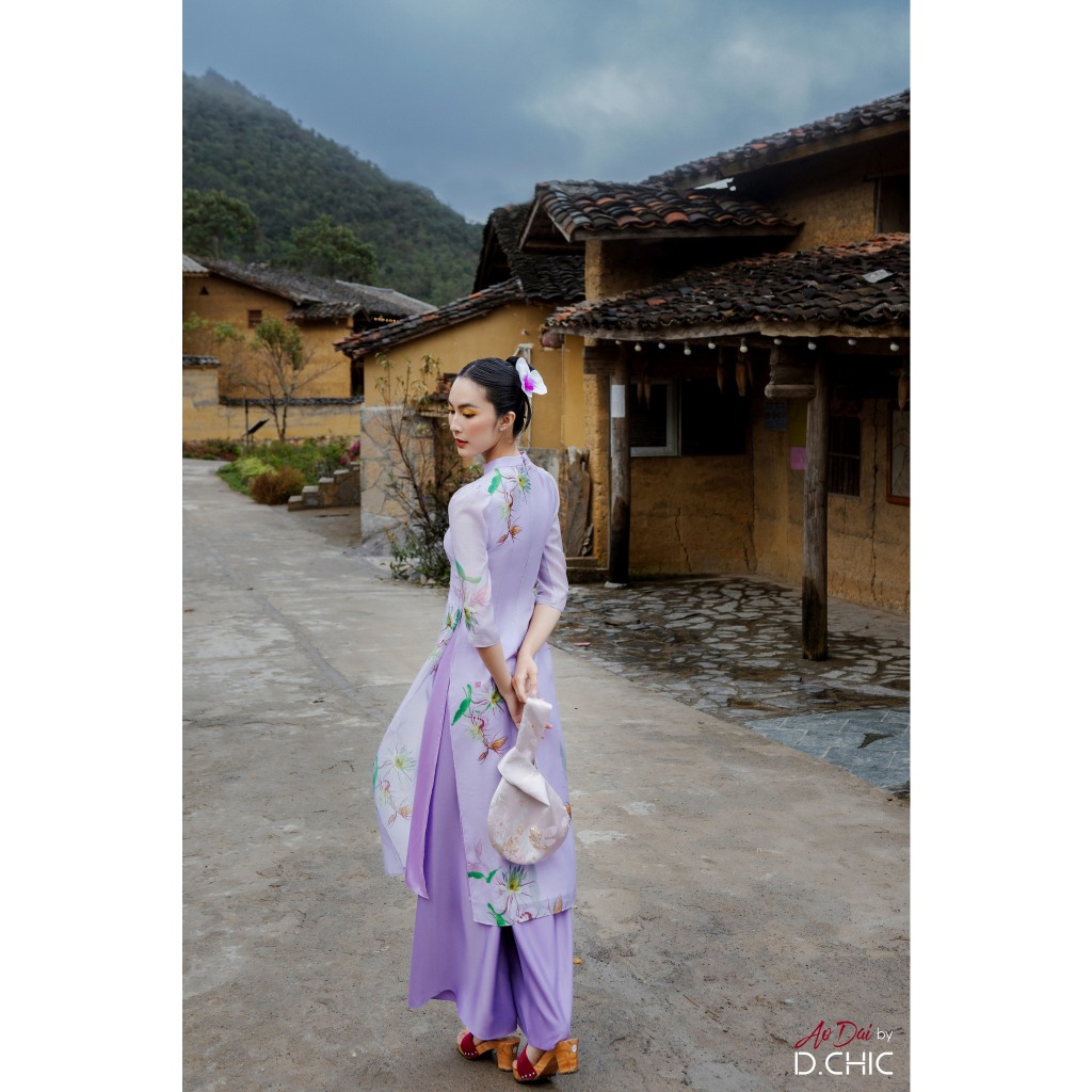 Áo dài Dạ Cẩm D.CHIC MS: 1832461 KHÔNG BAO GỒM QUẦN LỤA