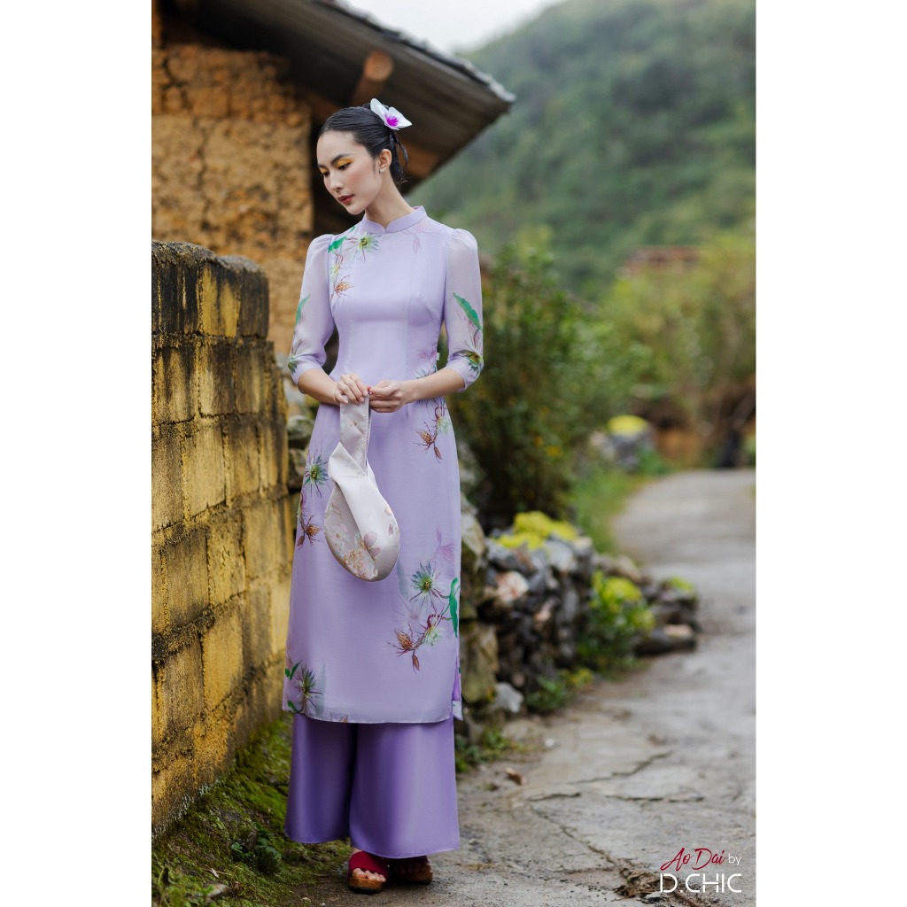 Áo dài Dạ Cẩm D.CHIC MS: 1832461 KHÔNG BAO GỒM QUẦN LỤA