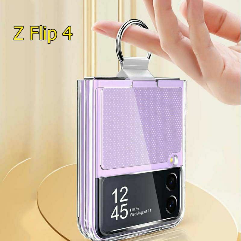 ốp lưng Z Flip 5 , z flip 4 , z flip 3 samsung trong suốt có dây đeo iring (Ko ố vàng )