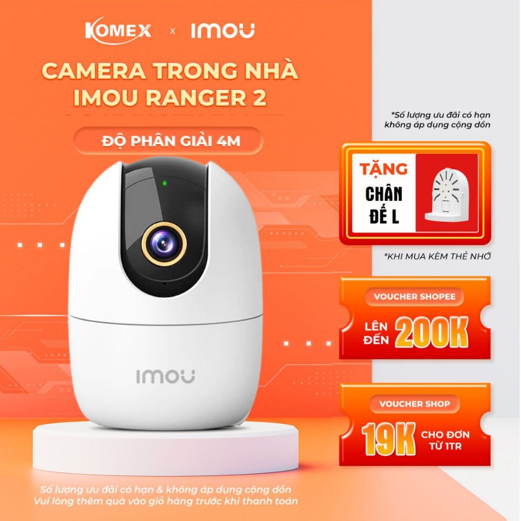 Camera imou trong nhà ranger 2 A22EP (2M) - A32EP (3M) - A42P (4M) Quay 360 độ, đàm thoại 2 chiều - Bảo hành 24 tháng