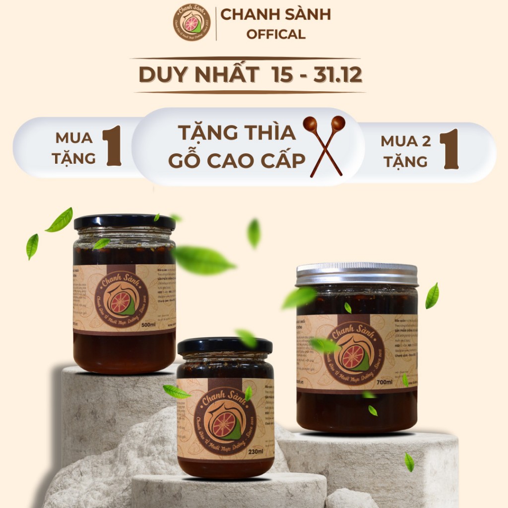 Chanh đào Ủ Muối Mật ong Thực dưỡng Vị Ô mai Dịu ngọt - Chanh Sành, Lọ 230ml, 500ml, 700ml