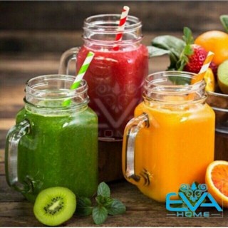 Ly ( cốc ) thủy tinh có quai có nắp 500ml Hàng cao cấp dày dặn