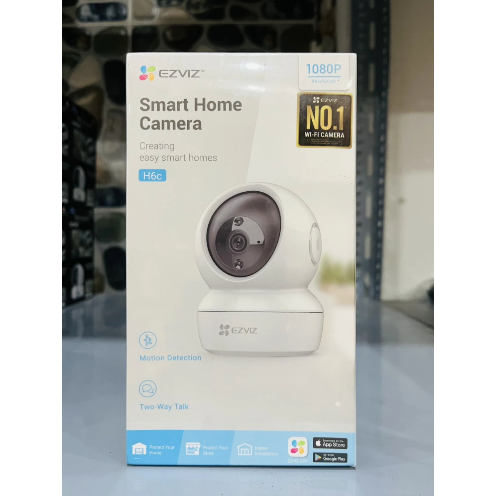 Combo 4 món Camera wifi trong nhà H6C EZVIZ độ nét cao: 1080P + 64GB + Đế L + Phích cắm âm