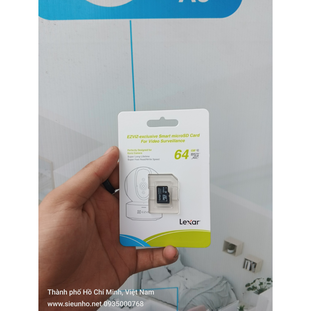Combo 4 món Camera wifi trong nhà H6C EZVIZ độ nét cao: 1080P + 64GB + Đế L + Phích cắm âm