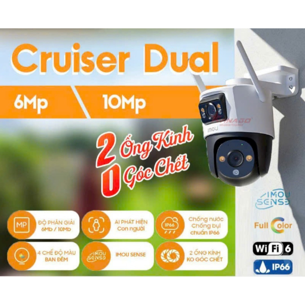 Camera Imou 2 Mắt PTZ Ngoài Trời iMOU Cruiser Dual 10M IPC-S7XP-10M0WED