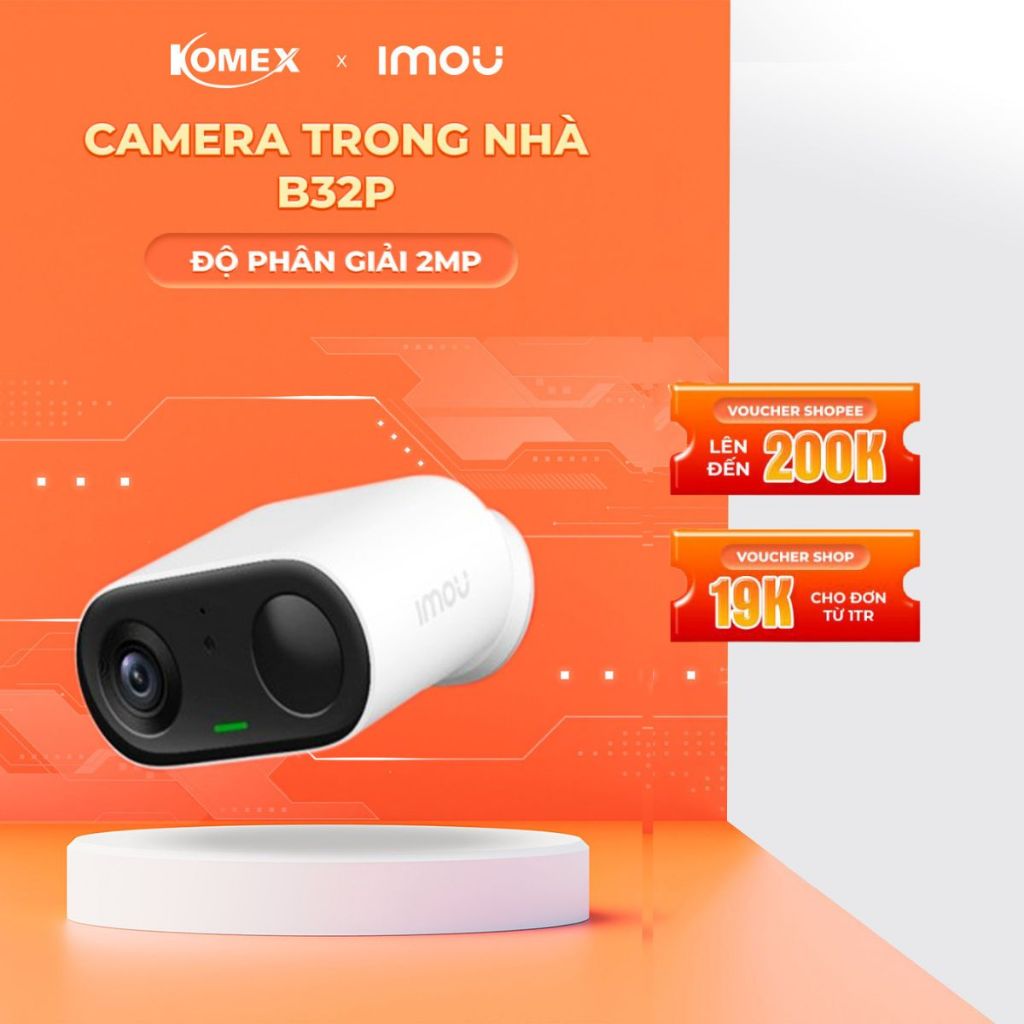 Camera wifi dùng pin imou B32P độ phẩn giải 2k thời gian dùng pin 120 ngày có đàm thoại 2 chiều - komex