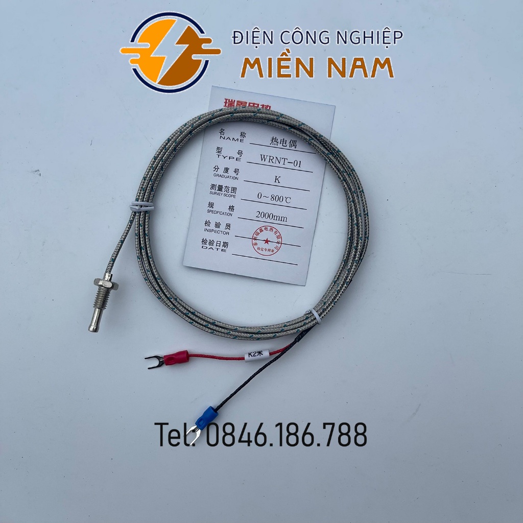 Đầu Dò Cảm Biến Nhiệt Độ can K WRN-31 ren M6 Dải đo từ 0-800 độ