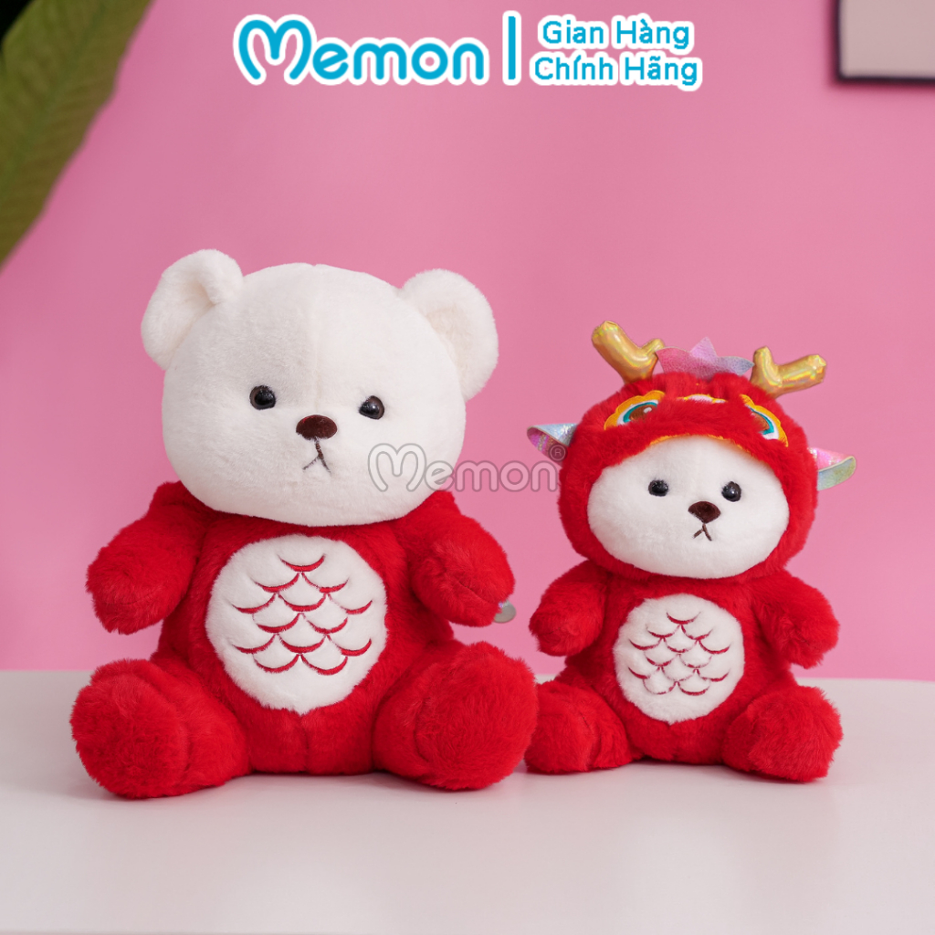 Gấu Bông Lena Cosplay Rồng Đỏ Quà Tặng Tết Năm Mới Giáp Thìn 2024 Đáng Yêu Cao Cấp Memon