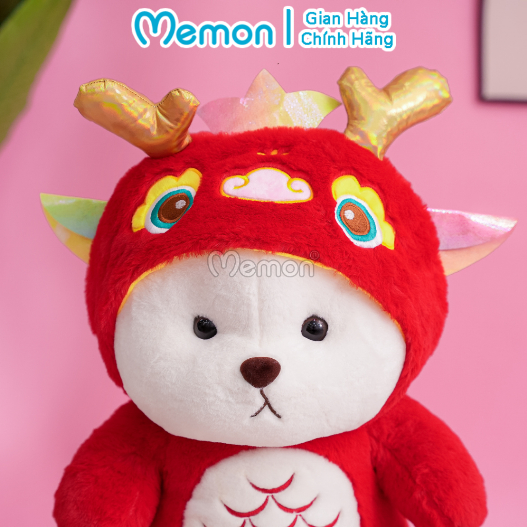 Gấu Bông Lena Cosplay Rồng Đỏ Quà Tặng Tết Năm Mới Giáp Thìn 2024 Đáng Yêu Cao Cấp Memon
