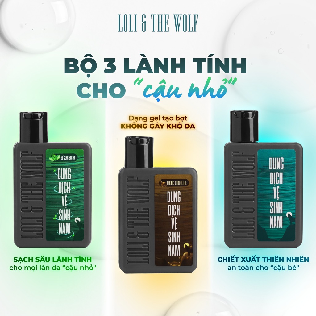 Dung Dịch Vệ Sinh Nam Giới Loli & The Wolf Mùi Hương Nam Tính, Khử Mùi Tốt Chai 80ml Diện Mạo Mới