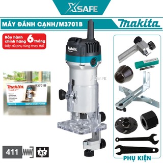  Máy phay gỗ MAKITA M3701B 530W Máy đánh cạnh mini tốc độ không tải 35000 vỏ nhôm độ bền cao đế trong nhìn rõ viền cắt 