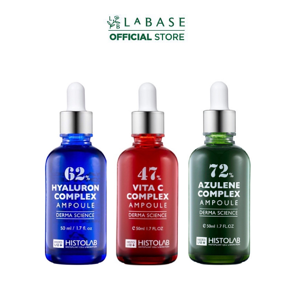 Tinh chất Histolab dưỡng ẩm sáng da giảm mụn 62% Hyaluron, 47% Vita C, 72% Azulene Complex Ampoule 50ml