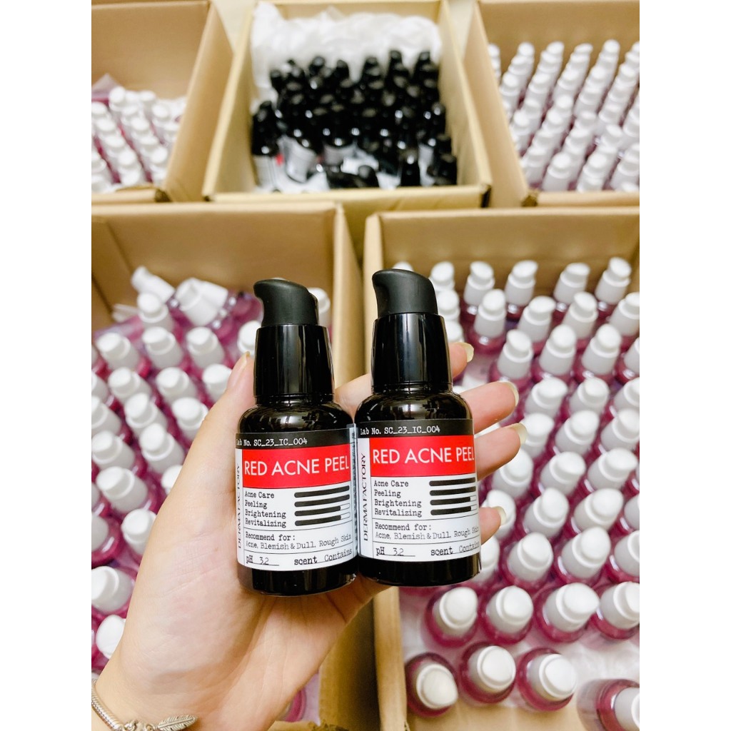 Tẩy da chết hoá học Derma Factory Red Acne Peel làm sạch da, sáng da 30g - BonnieCosmetics