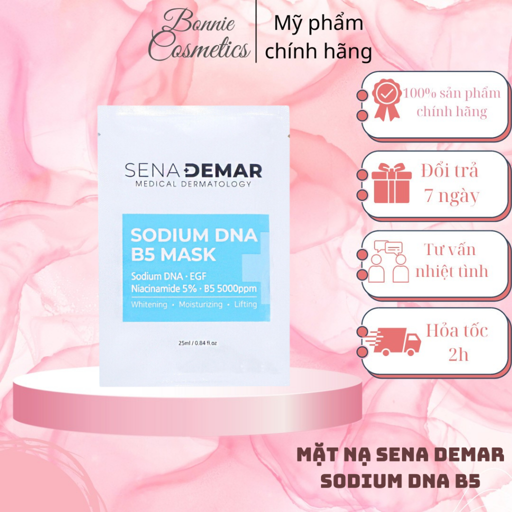 Mặt nạ Sena Demar Sodium DNA B5 cấp ẩm phục hồi da dưỡng trắng chống lão hóa 25ml - BonnieCosmetics