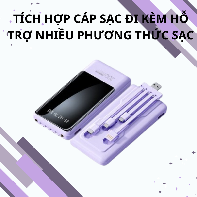 Sạc dự phòng tích hợp pin sạc kèm đèn với sạc 3 đầu AK120 và AK121 GONA_Official