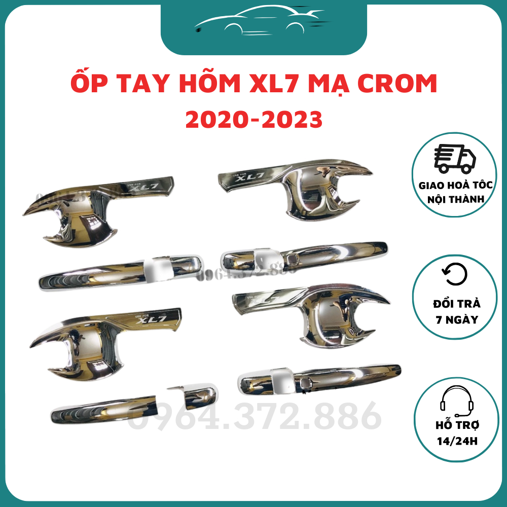 Ốp tay nắm, hõm cửa, nắp xăng xe XL7 2020- 2021-2022-2023 mạ crom cao cấp