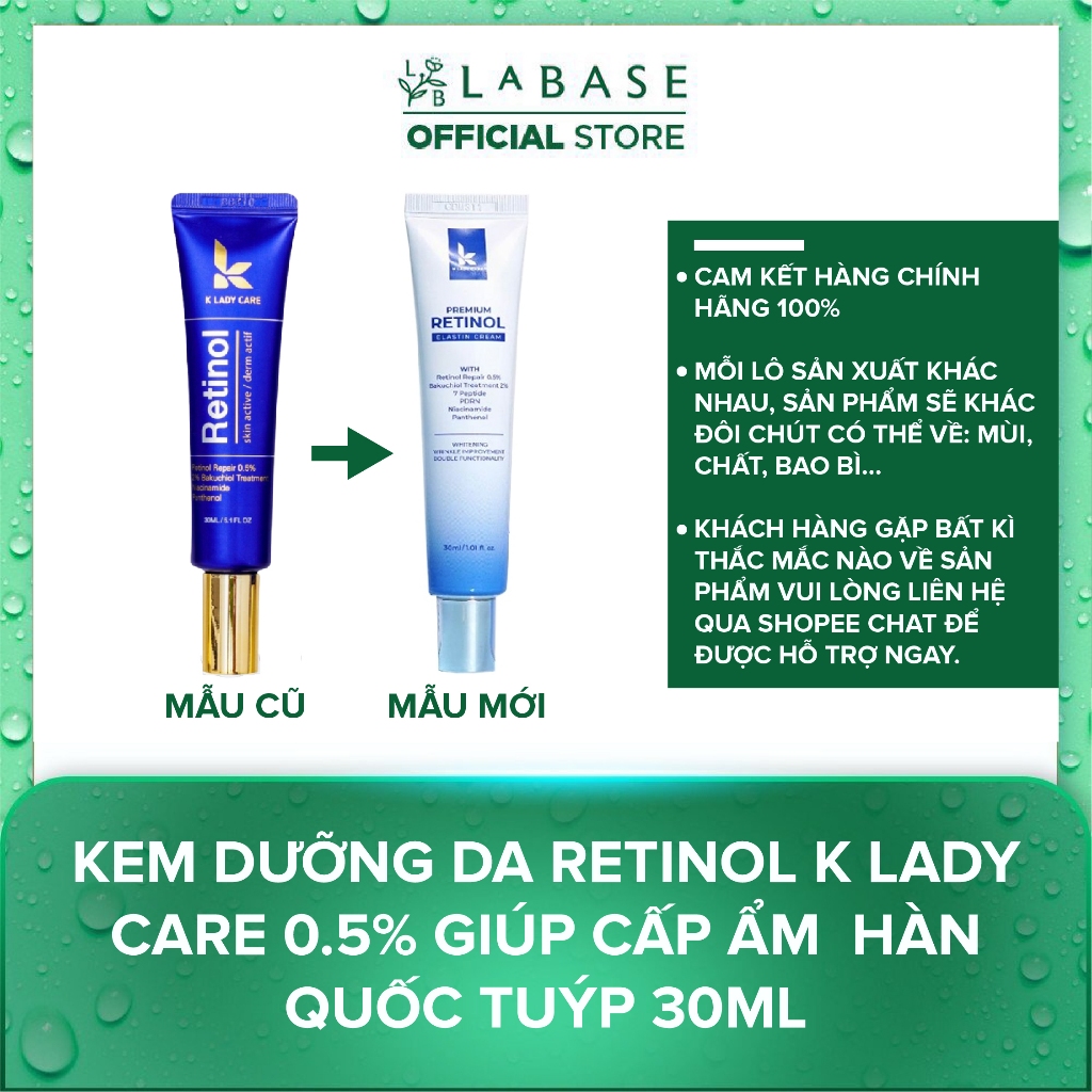 Kem dưỡng da Retinol K Lady Care 0.5% giúp cấp ẩm Hàn Quốc Tuýp 30ml