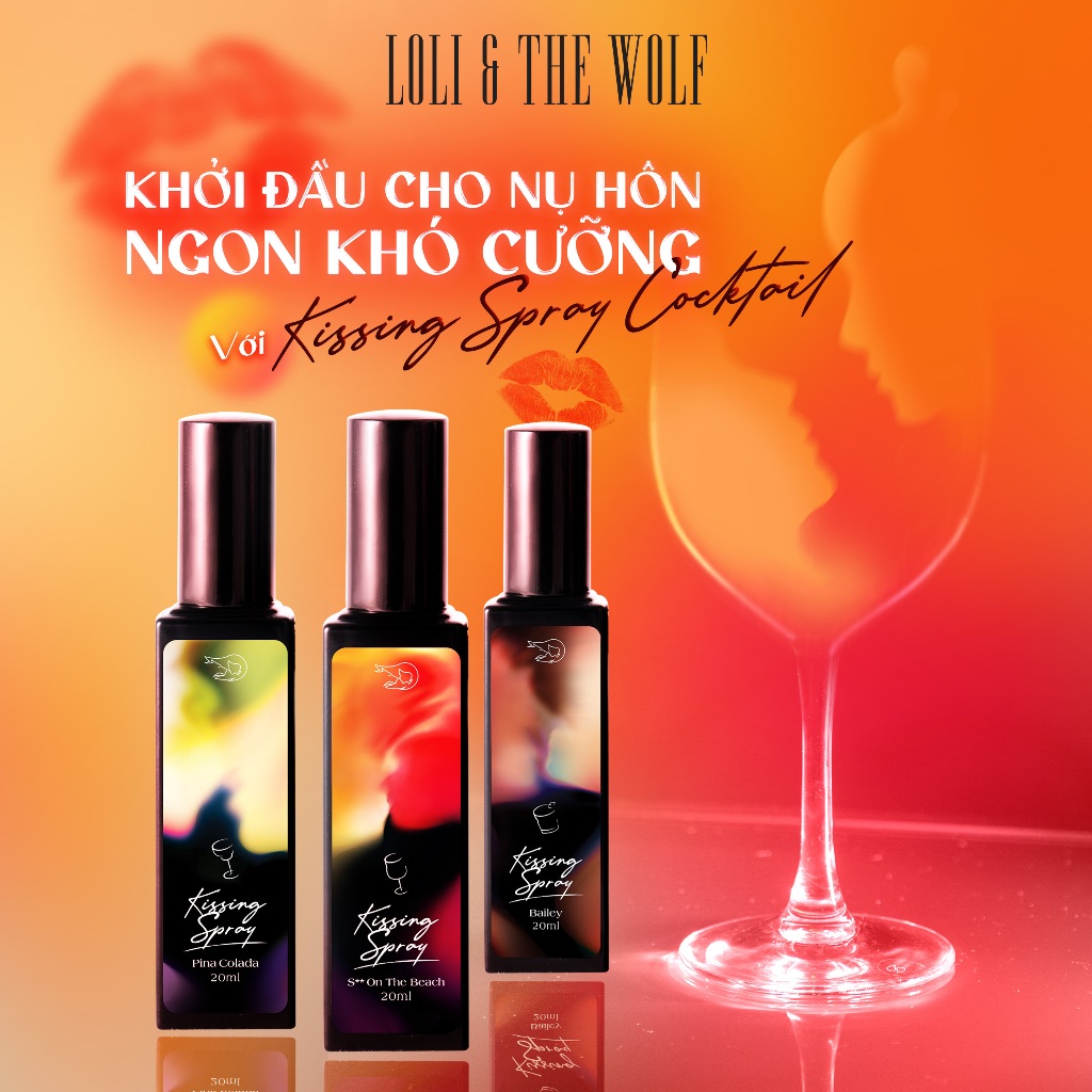 Xịt Thơm Miệng Kissing Spray Loli & The Wolf Vị Cocktail Chìm Đắm Hương Bạc Hà The Mát Chai 20ml