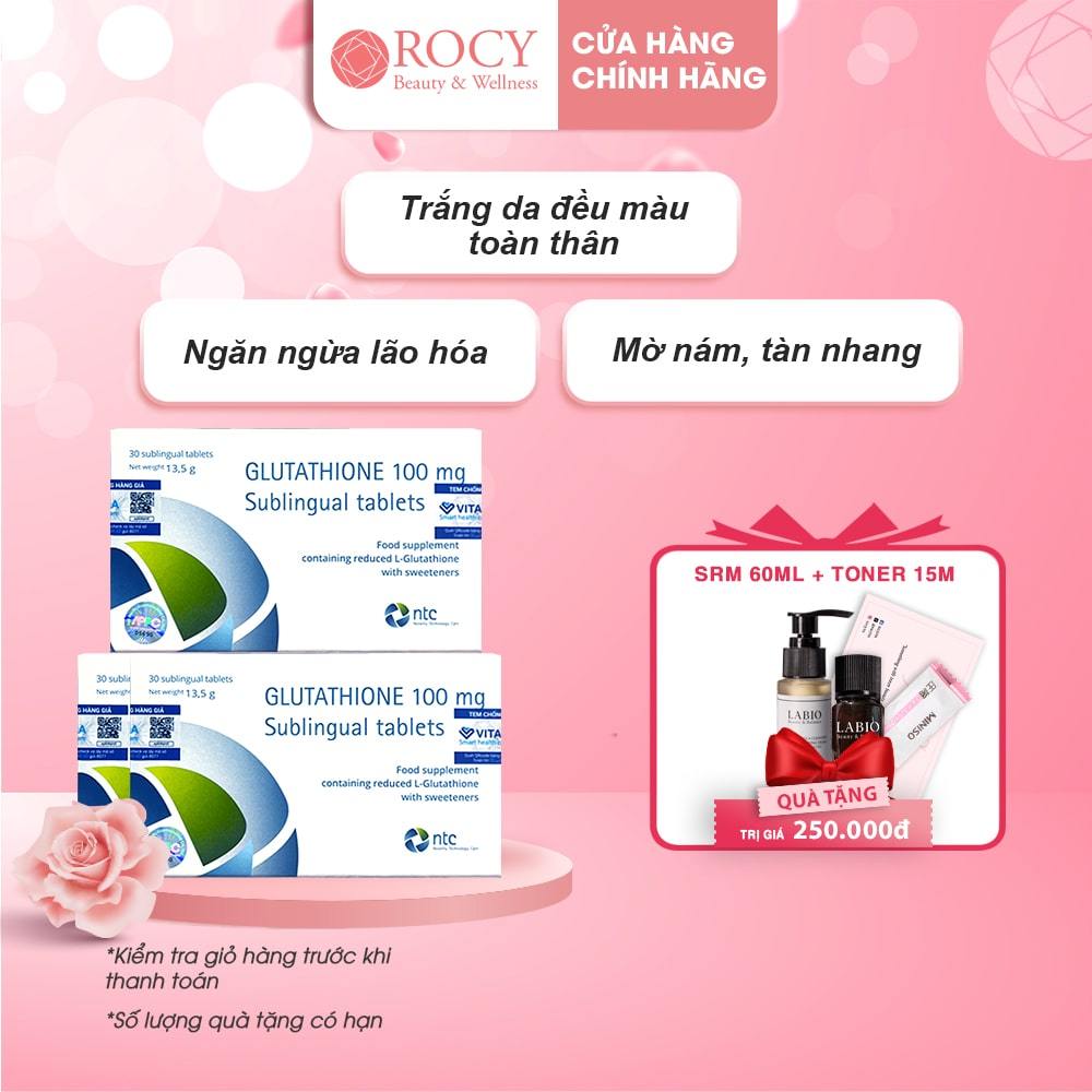 Viên Ngậm Trắng Da Glutathione 100mg Nhập Nhẩu Italy- Viên Trắng Da Toàn Thân- ROCY