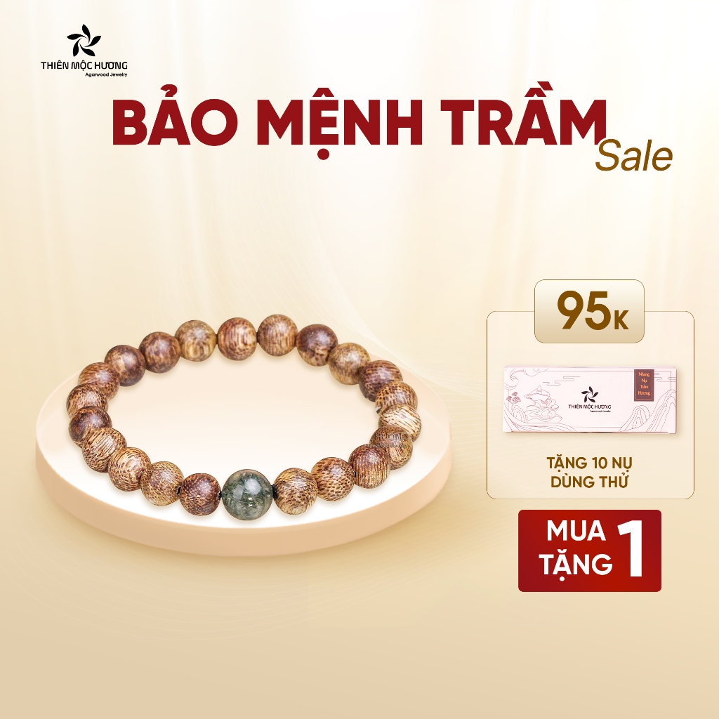 Vòng tay Trầm Hương tự nhiên Bảo Mệnh Trầm - Thiên Mộc Hương - Trầm Tốc Việt Nam tự nhiên, thơm dịu nhẹ