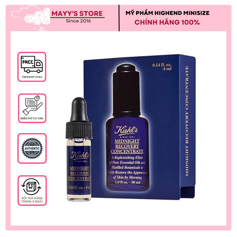 Tinh Chất Phục hồi Da Ban Đêm KIEHL'S Midnight Recovery Concentrate Serum 2ml - 4ml