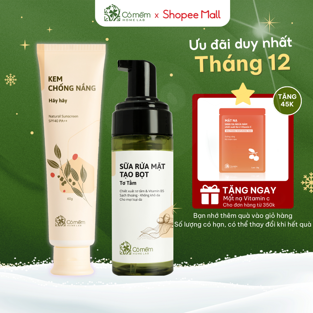 Bộ Chăm Sóc Da Gồm Kem Chống Nắng Và Sữa Rửa Mặt Tạo Bọt