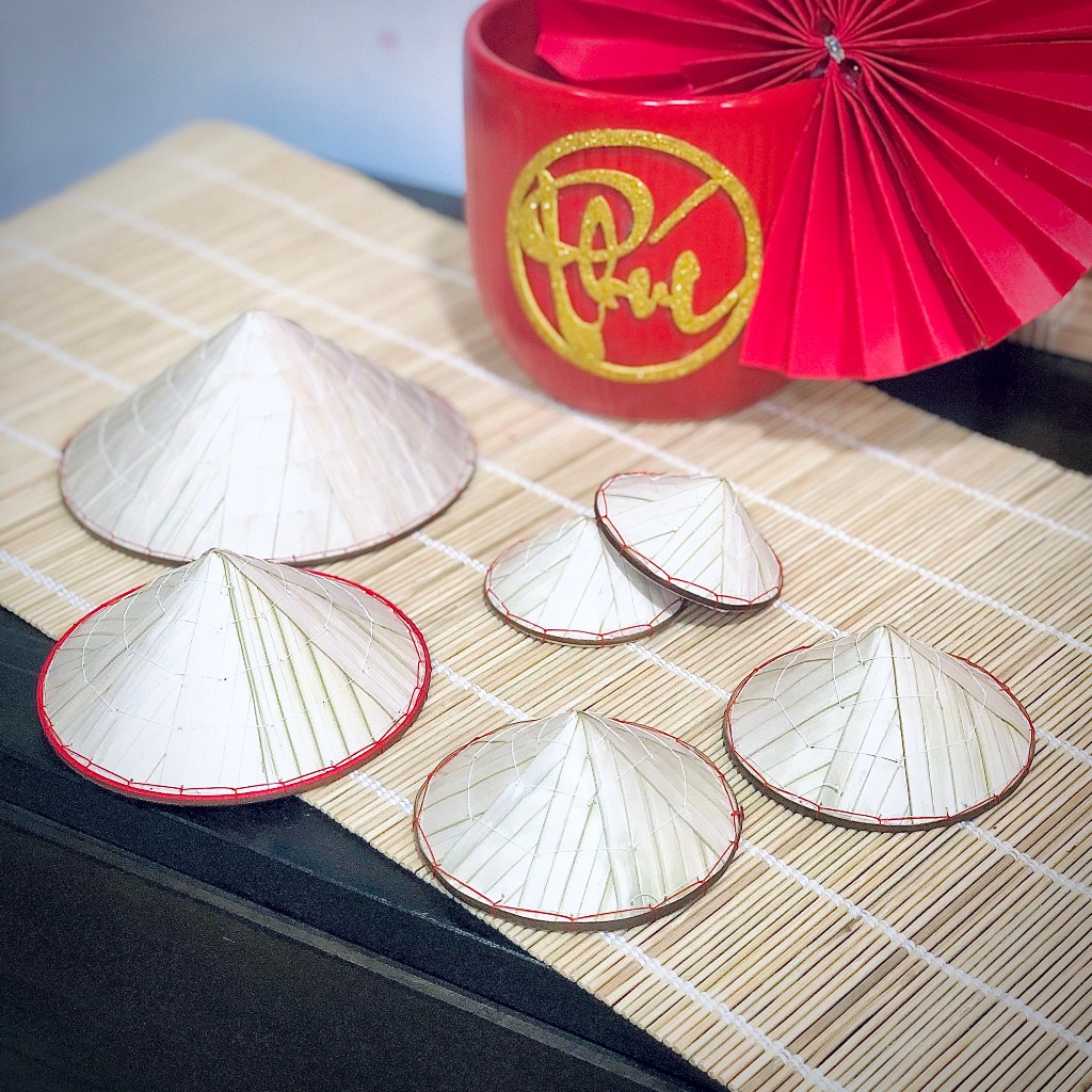 [Phụ kiện tết] Nón lá mini trang trí Tết, derocr