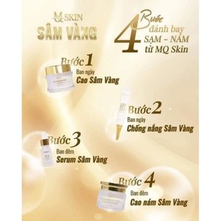 Combo Bộ 4 Sản Phẩm Sâm Vàng (Kem Face + Cao Nám + Serum + Kem Chống Nắng )- MQSKIN