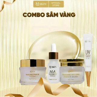 Combo Bộ 4 Sản Phẩm Sâm Vàng (Kem Face + Cao Nám + Serum + Kem Chống Nắng )- MQSKIN