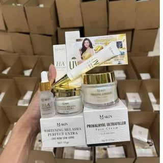 Combo Bộ 4 Sản Phẩm Sâm Vàng (Kem Face + Cao Nám + Serum + Kem Chống Nắng )- MQSKIN